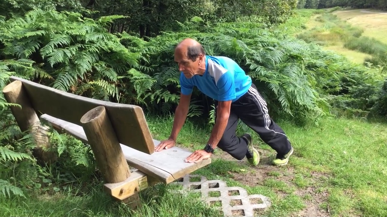 Krachttraining bij bank