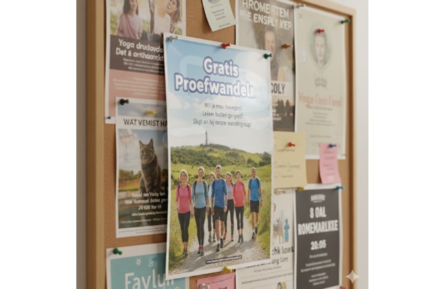 Posters op een mededelingenbord