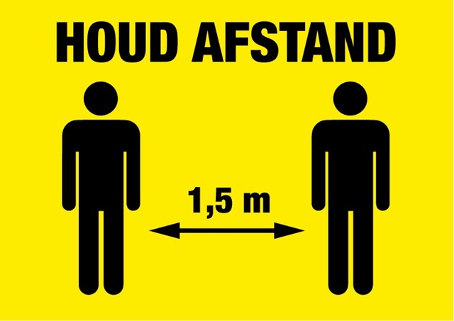 Houd 1,5 meter afstand