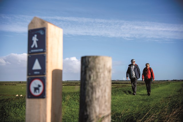 Het wandelpad Marskstien loopt door het grootste poldergebied van Denemarken ‘Tøndermarsken’ ©Ulrik Pedersen