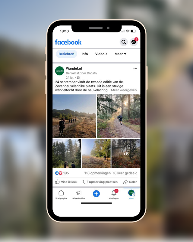 Promotie Voor Wandeltocht Social Media